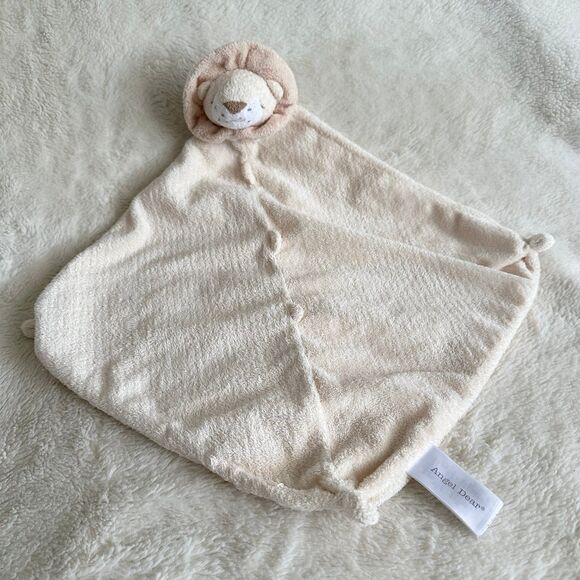 Angel Dear Tan Cream White Sleeping Lion Security Blanket Plush Baby Lovey 12" - Picture 1 of 5